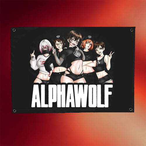 Alpha Wolf Merch 2026 Logo Flag Anime Waifu Flag Home Decor Gifts For Music Fans