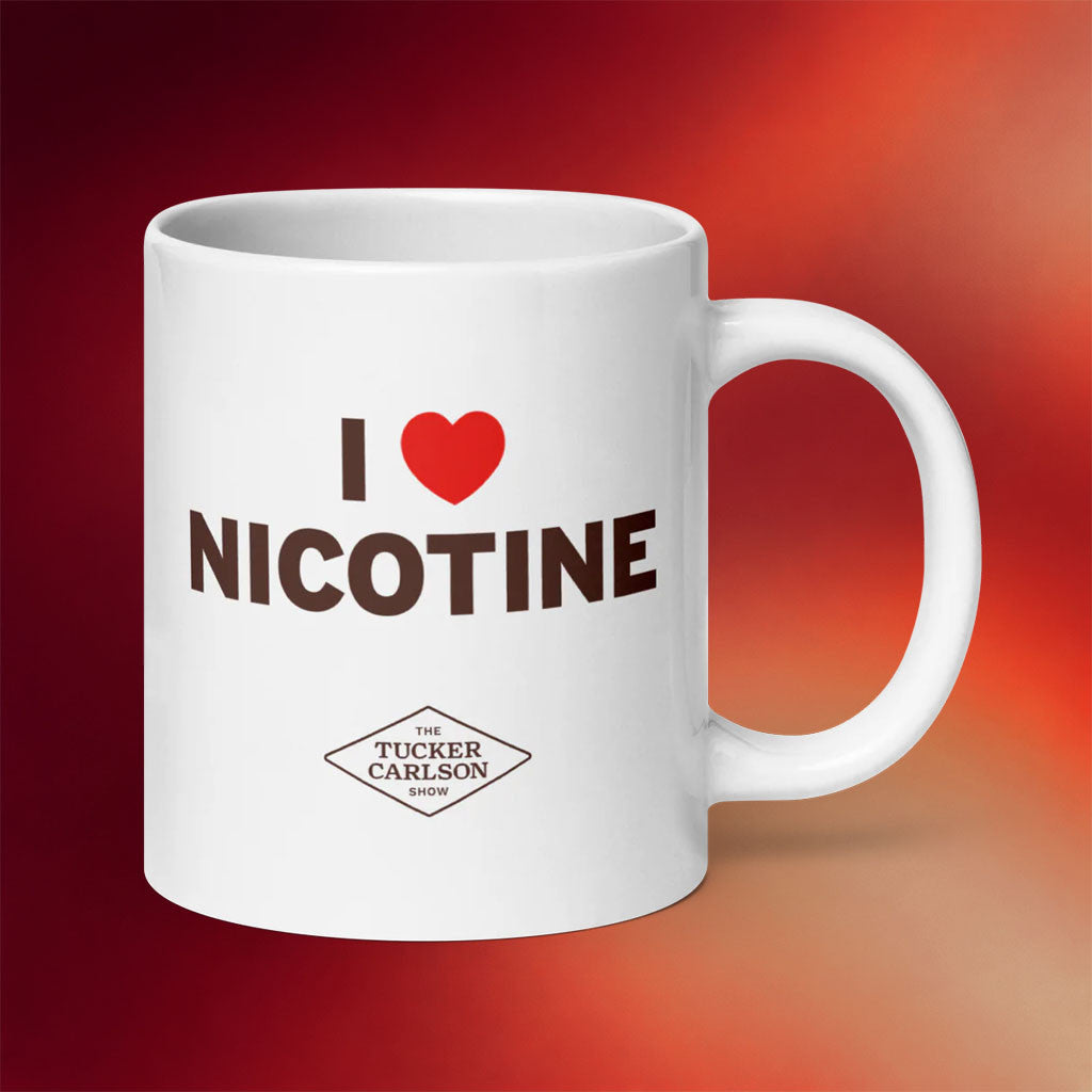 Tucker Carlson Merch 2026 I Heart Nicotine Mug Best Gifts For Boyfriend