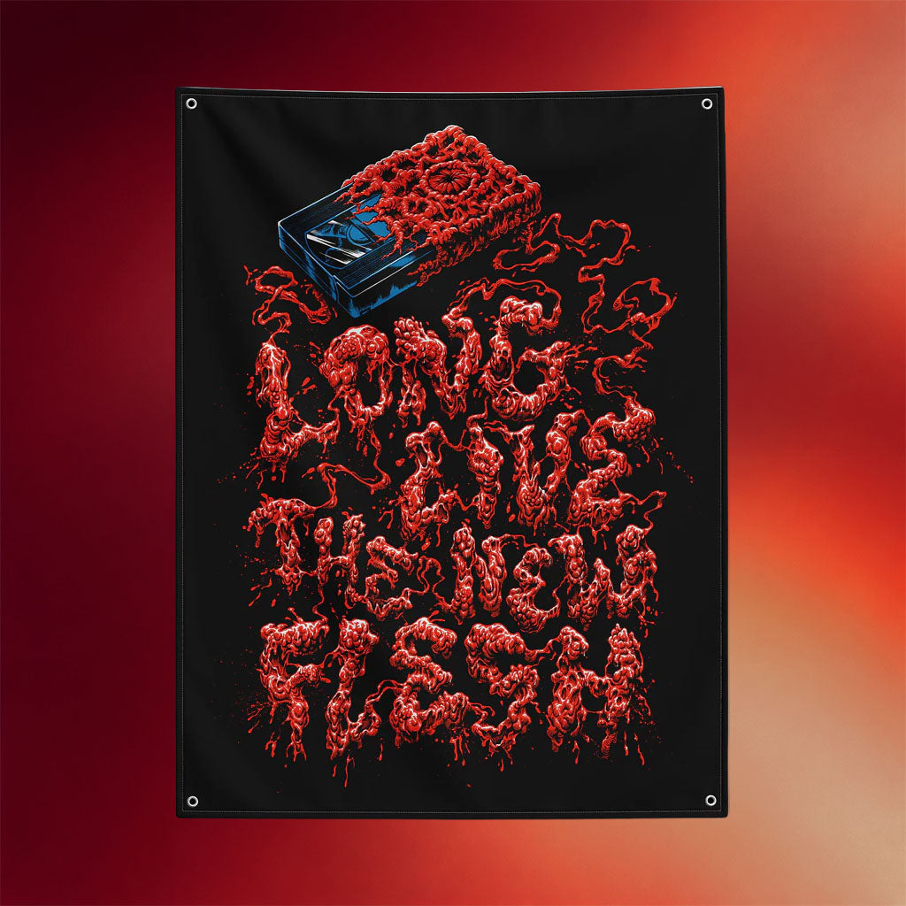 Creeporama Merch 2026 Videodrome Long Live the New Flesh Flag Home Decor Horror Film Fan Gifts