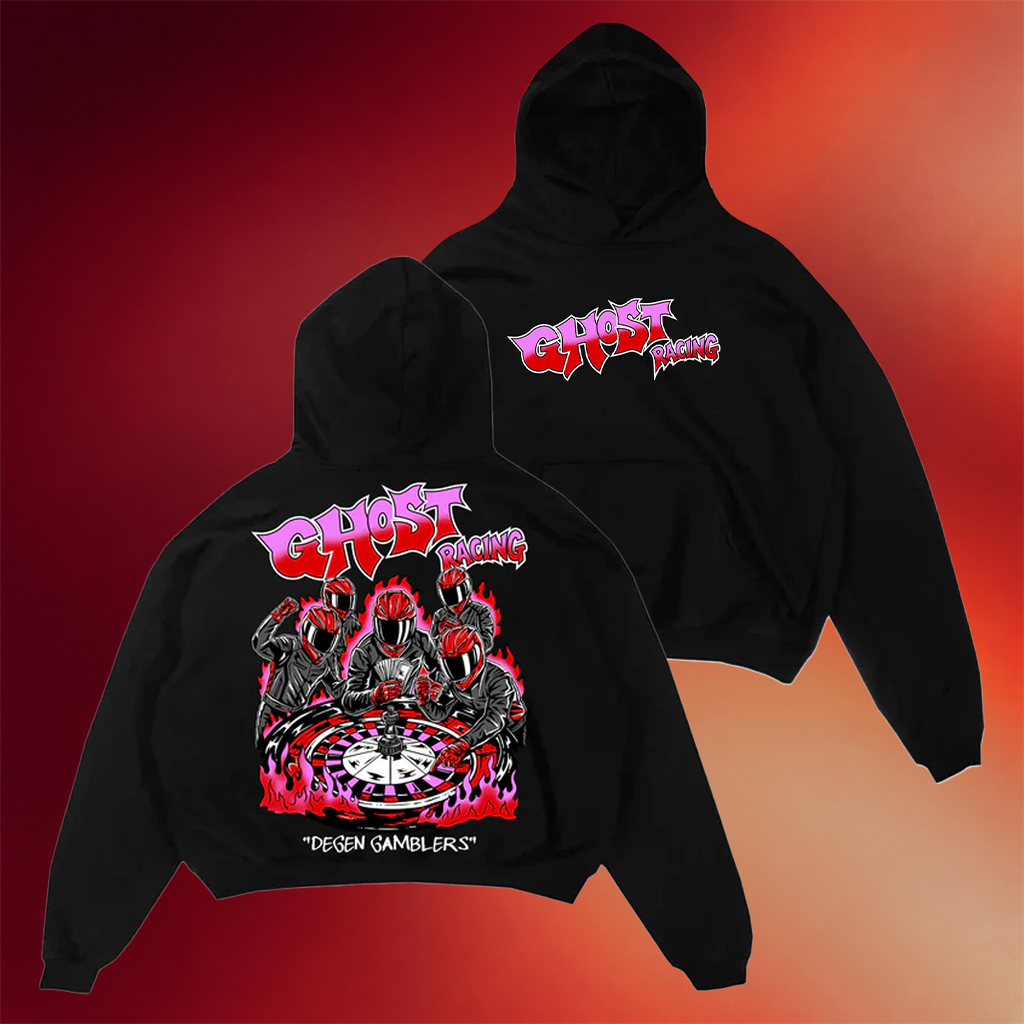 Ghost Racing Merch Degen Galmblers Hoodie Black Birthday Presents For Boyfriend
