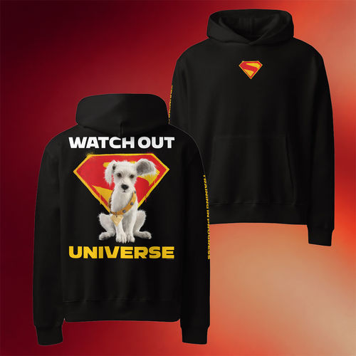 DC Merch Supergirl 2026 Puppy Krypto Hoodie Watchout Universe Hoodie Gifts For BFF