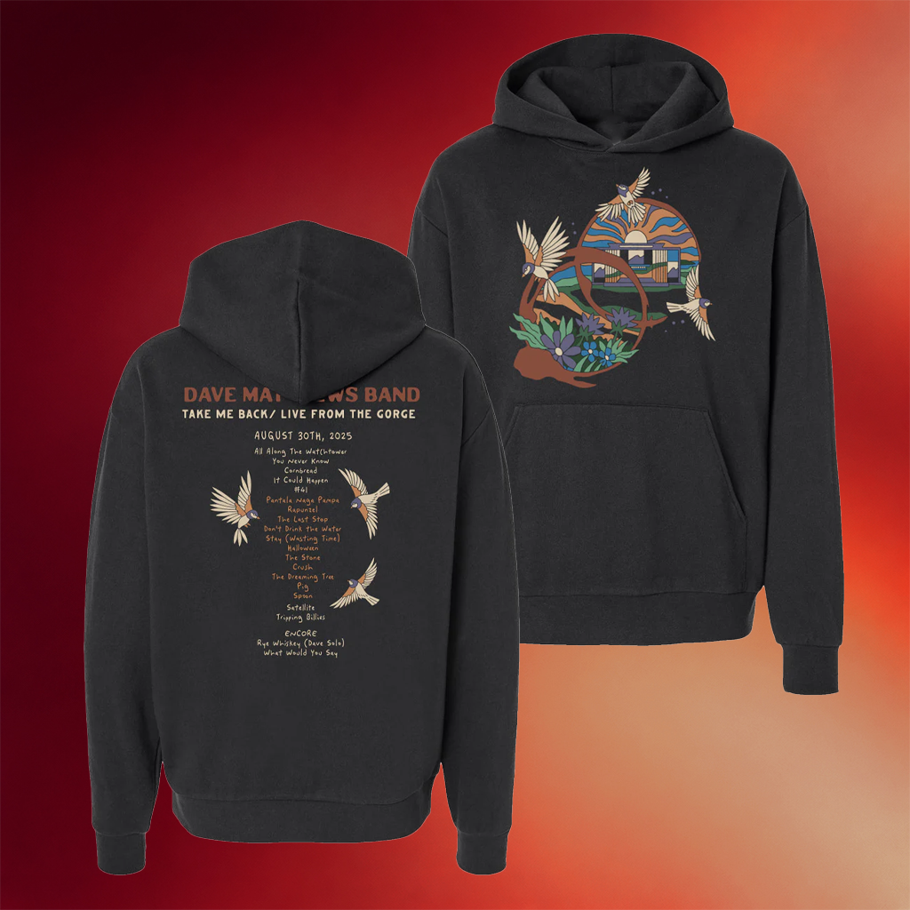 Dave Matthews Merch Take Me Back Live From The Gorge Hoodie Presents For Music Lovers