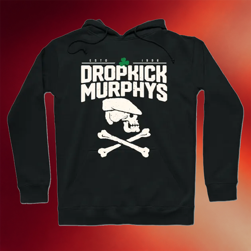 Dropkick Murphys Merch Skull Emblem Hoodie Music Gift Ideas For Guys