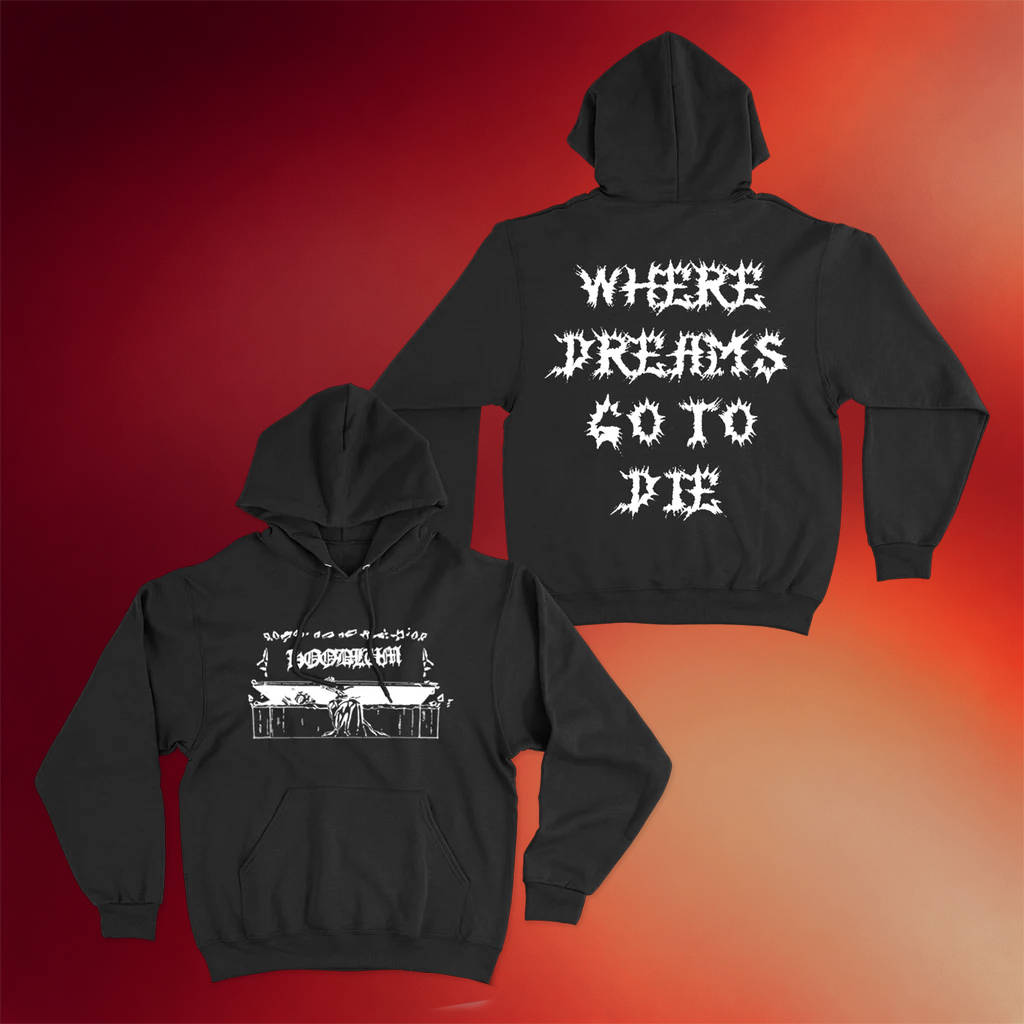 Hoodlum Merch Coffin Hoodie Where Dreams Go To Die Hoodie Birthday Gift Ideas For Dad