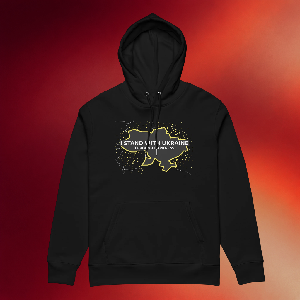 Kyiv Independent Merch I Stand With Ukraine Through Darkness Hoodie Gifts For Father