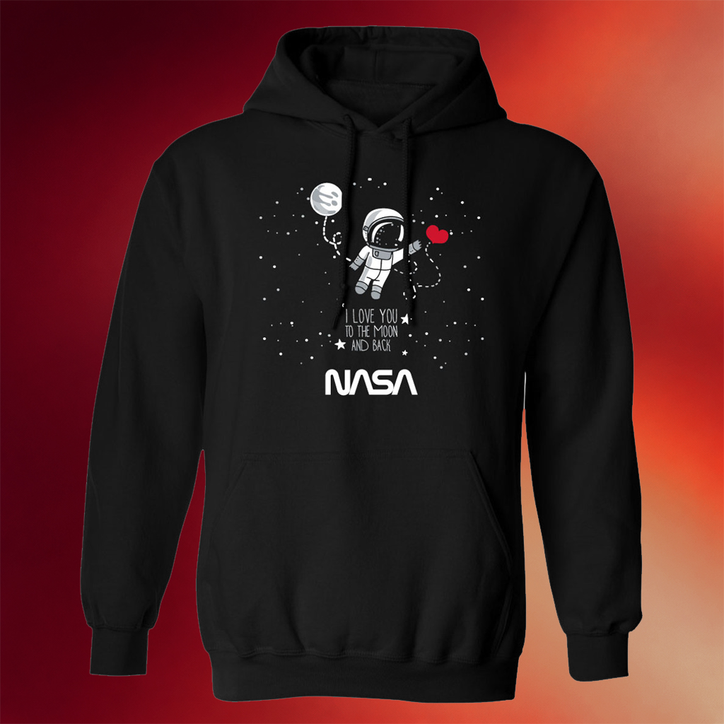 NASA Merch NASA Worm Logo Hoodie To The Moon And Back Hoodie Gifts For Him