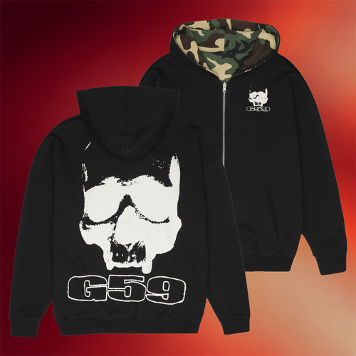 G59 Merch G59 Records Skull Logo Zip Hoodie Father In Law Gifts Dad_s Day