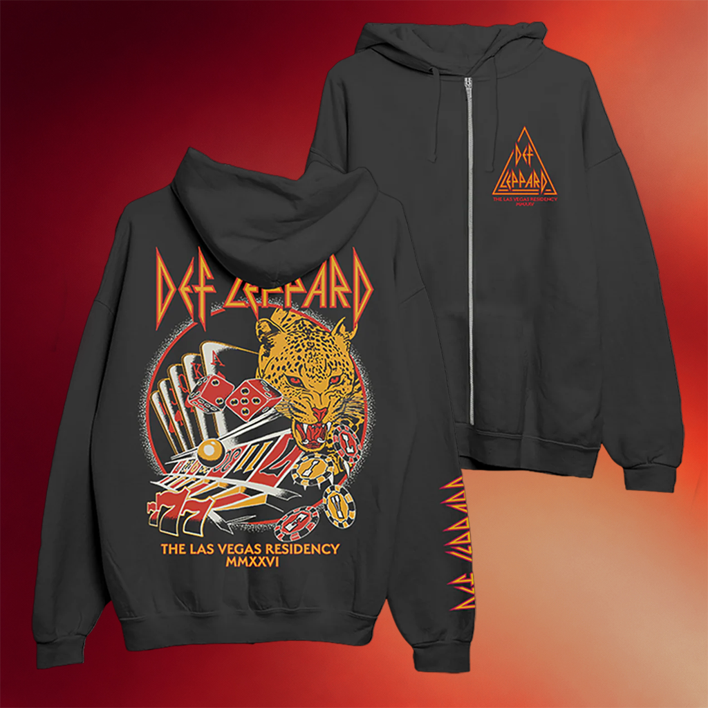 Def Leppard Merch Live Las Vegas Zip Hoodie Gifts For Rock Band Fans