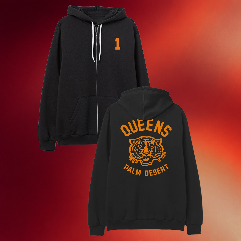 Queens Of The Stone Age Merch 2026 Tiger Zip Hoodie Queens Palm Desert Fan Apparel Gifts