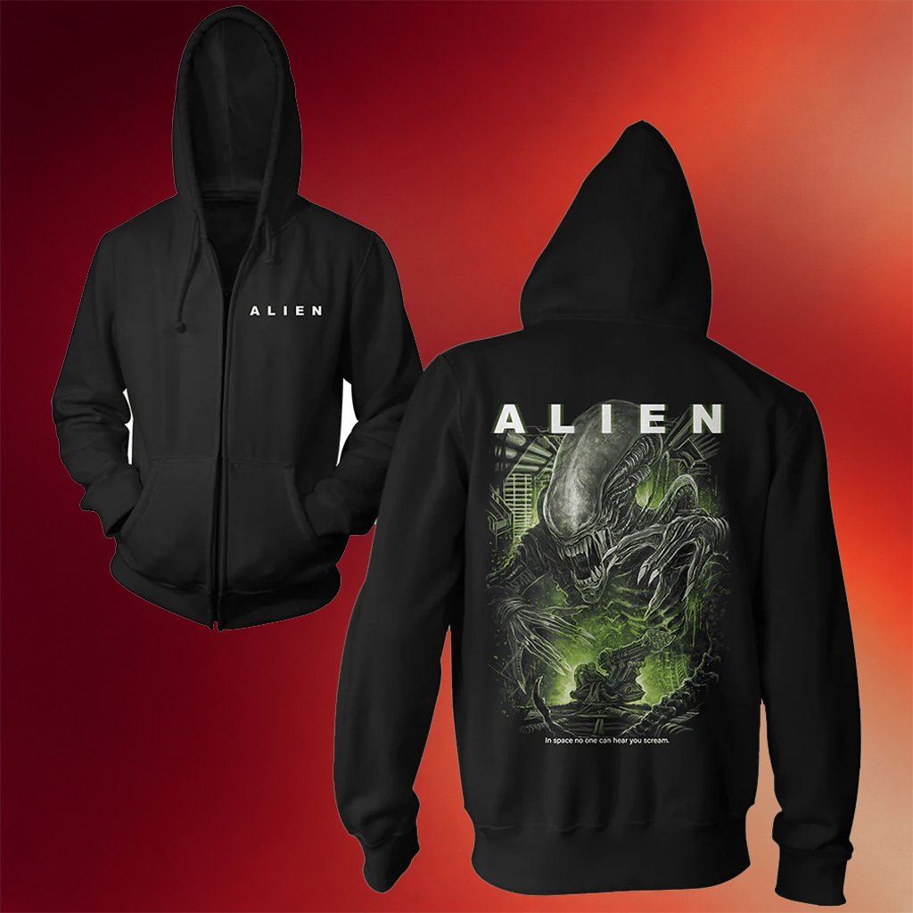 Gutter Garbs Merch 2026 In Space No One Can Hear You Scream Zip Hoodie Gifts For Him