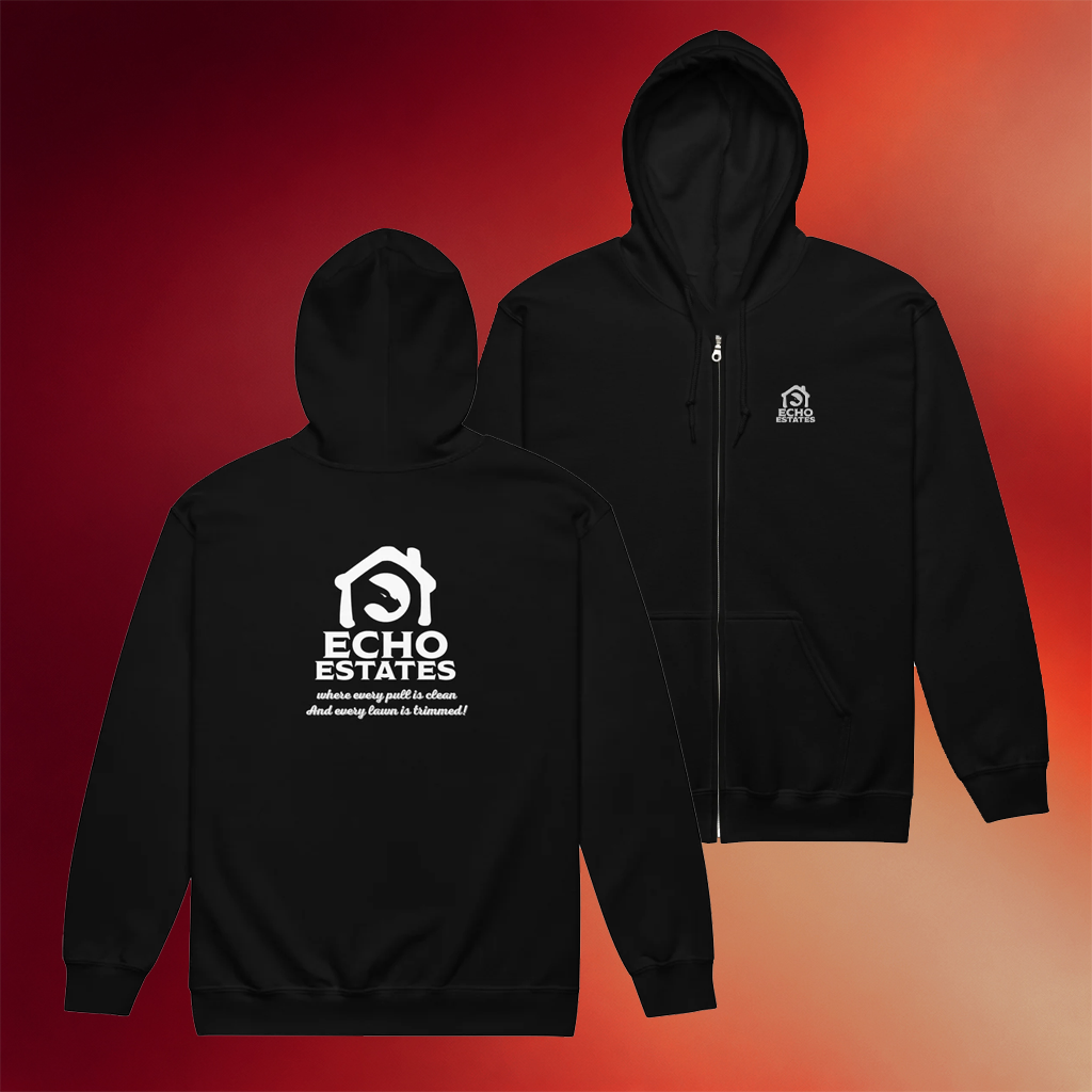 Echo Esports Merch 2026 Echo Estates Zip Hoodie Black Gift Ideas For Husband