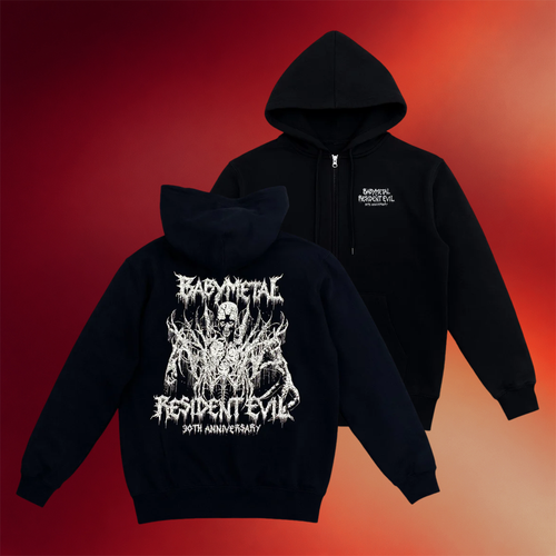 Babymetal Merch 2026 Babymetal X Resident Evil 30th Anniversary Metal Outbreak Zip Hoodie Black