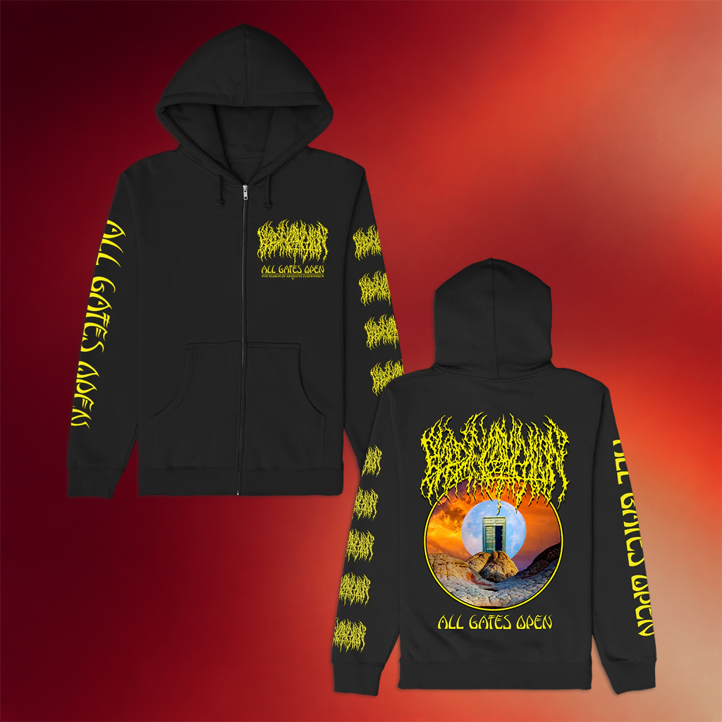 Blood Incantation Merch 2026 All Gates Open Back Cover Zip Hoodie Black Gift For Band Fans