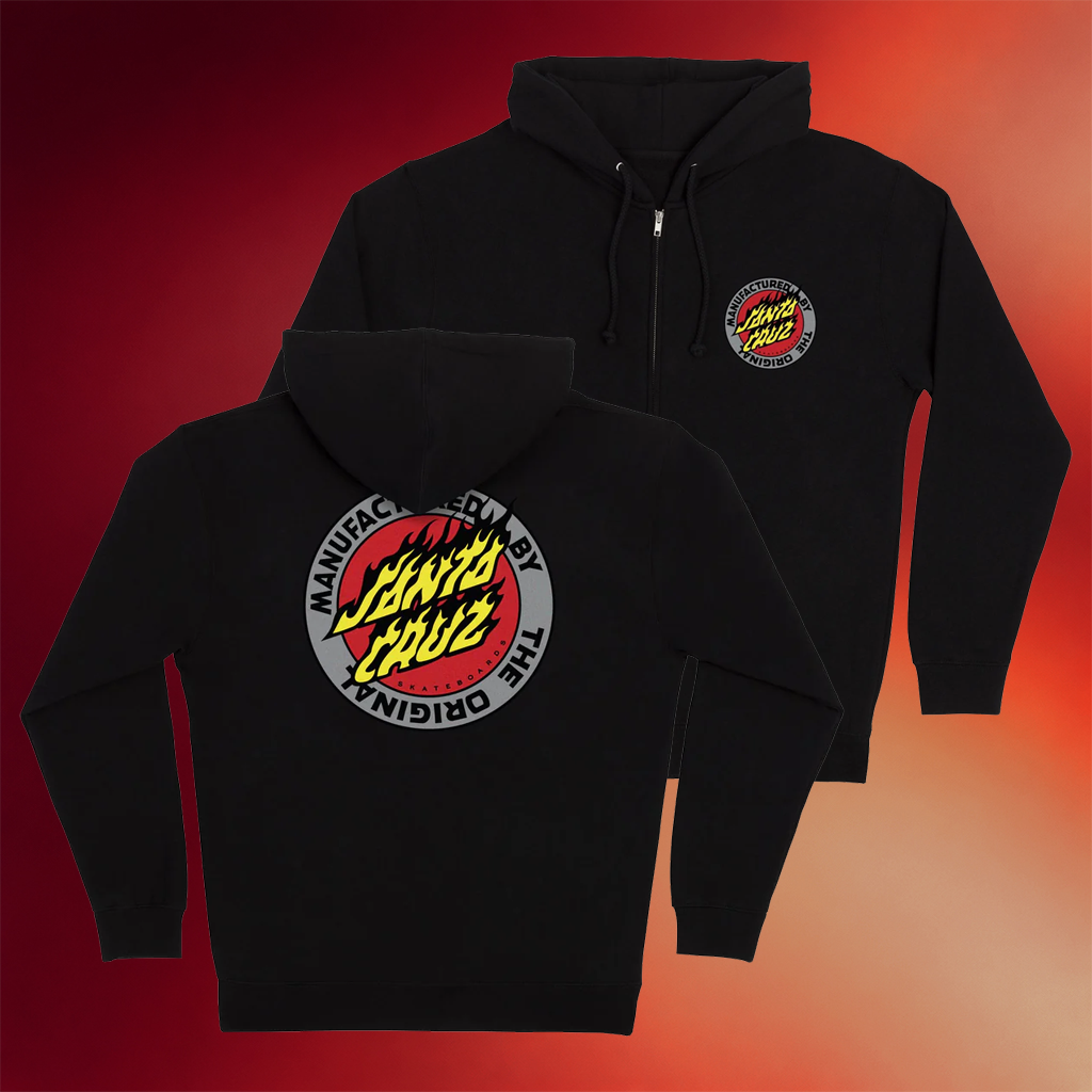 Santa Cruz Merch 2026 Flamed MFG Dot Santa Cruz Zip Hoodie Birthday Gift Ideas For Him