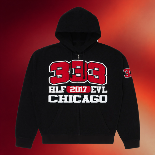 Half Evil Merch 333 Chicago Zip Hoodie Black Birthday Gift Ideas For Husband