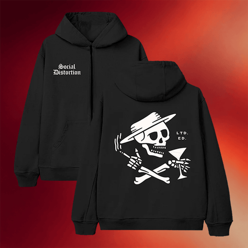 Social Distortion Merch 2026 Crossed Skelly Zip Hoodie Presents For Music Lovers