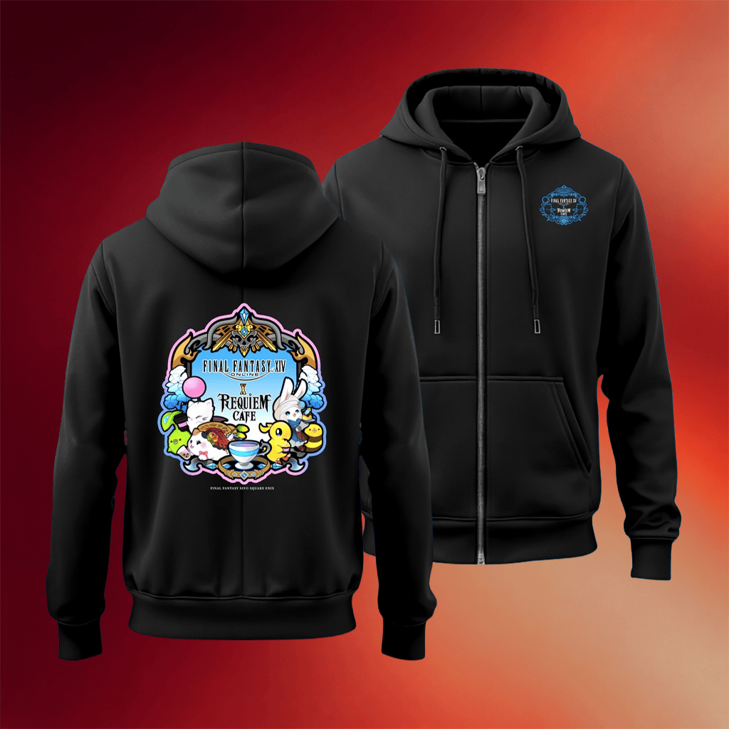 FFXIV FanFest Merch 2026 Final Fantasy XIV X Requiem Cafe Zip Hoodie Gifts Ideas For Sisters