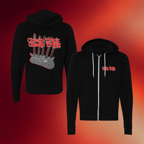 Cheap Trick Merch 5 Neck Guitar Zip Hoodie Gifts For Rock Band Fans