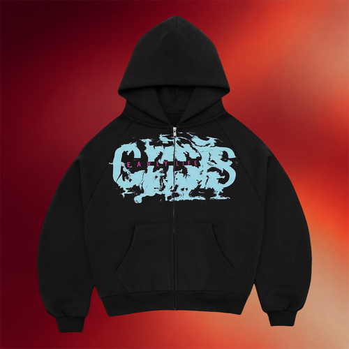 Nettspend Merch Black Crisis Zip Up Hoodie Early Life Hoodie Birthday Gift For Sister
