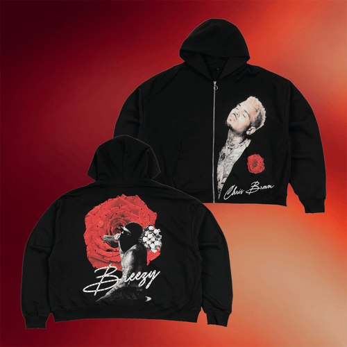 Chris Brown Merch 2026 Breezy Rose Zip Hoodie Breezy Bowl Merch Gifts For Music Lovers_