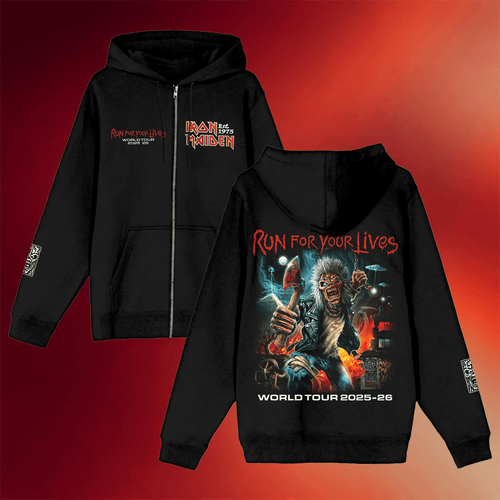Iron Maiden Merch Run For Your Lives Tour 2025 26 Zip Hoodie Gift For Music Lovers