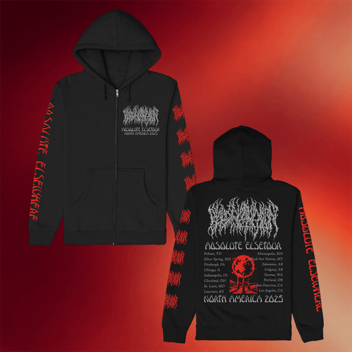 Blood Incantation Merch World Tour 2024 2025 Zip Up Hoodie Black Gifts For Band Fans