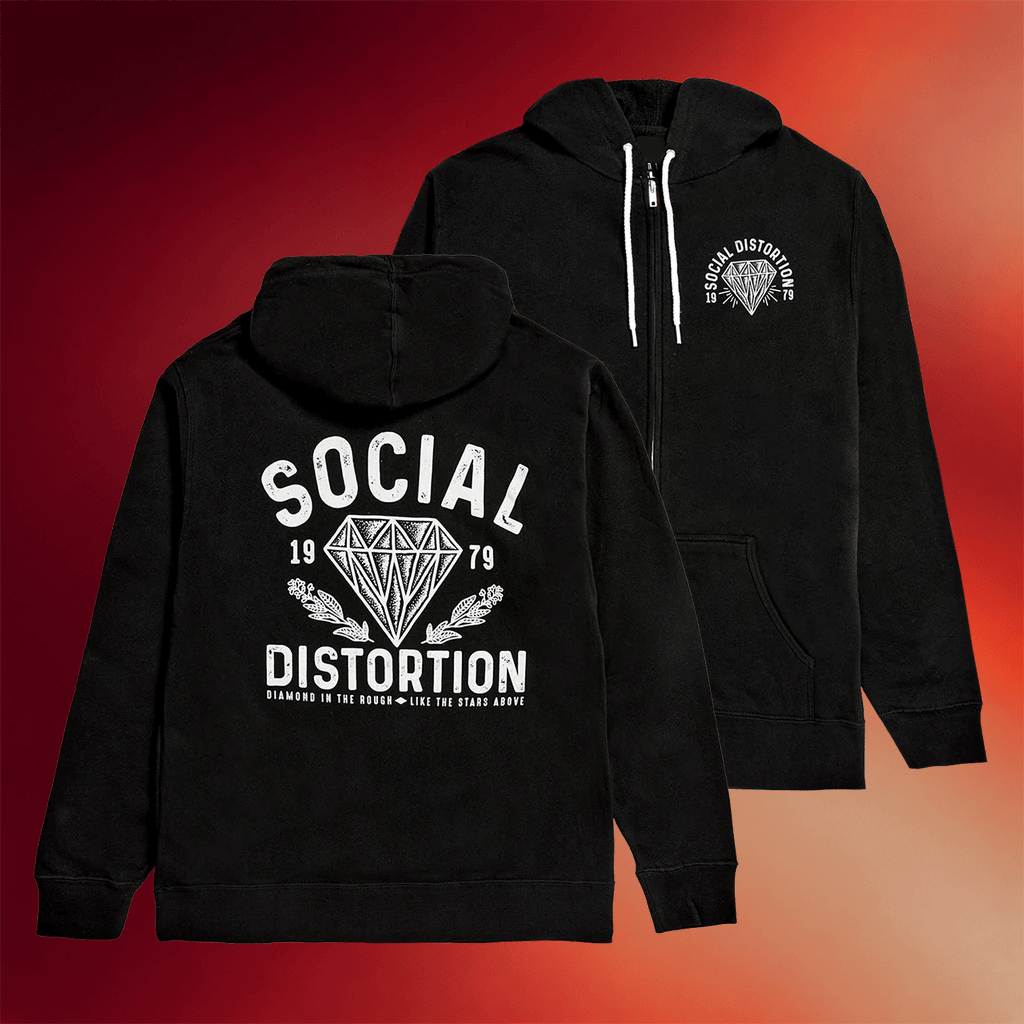 Social Distortion Merch 2026 Diamond Zip Hoodie Social Distortion Hoodie Gifts For Music Lovers
