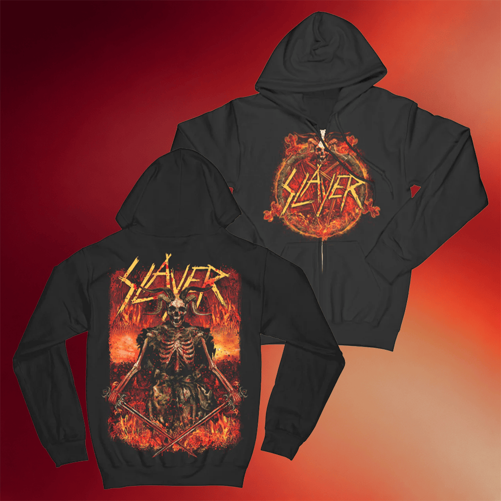 Slayer Merch Magma Lord Zip Tie Dye Hoodie Slayer Apparel Best Gifts For Music Lovers