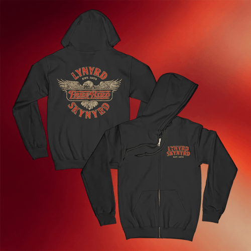 Lynyrd Skynyrd Merch Freebird Badge Zip Hoodie Gifts For Rock Band Fans