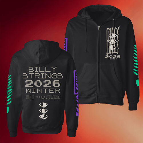 Billy Strings Merch Eyes Zip Up Hoodie With Dates Hoodie Billy Strings Gifts For Music Lovers