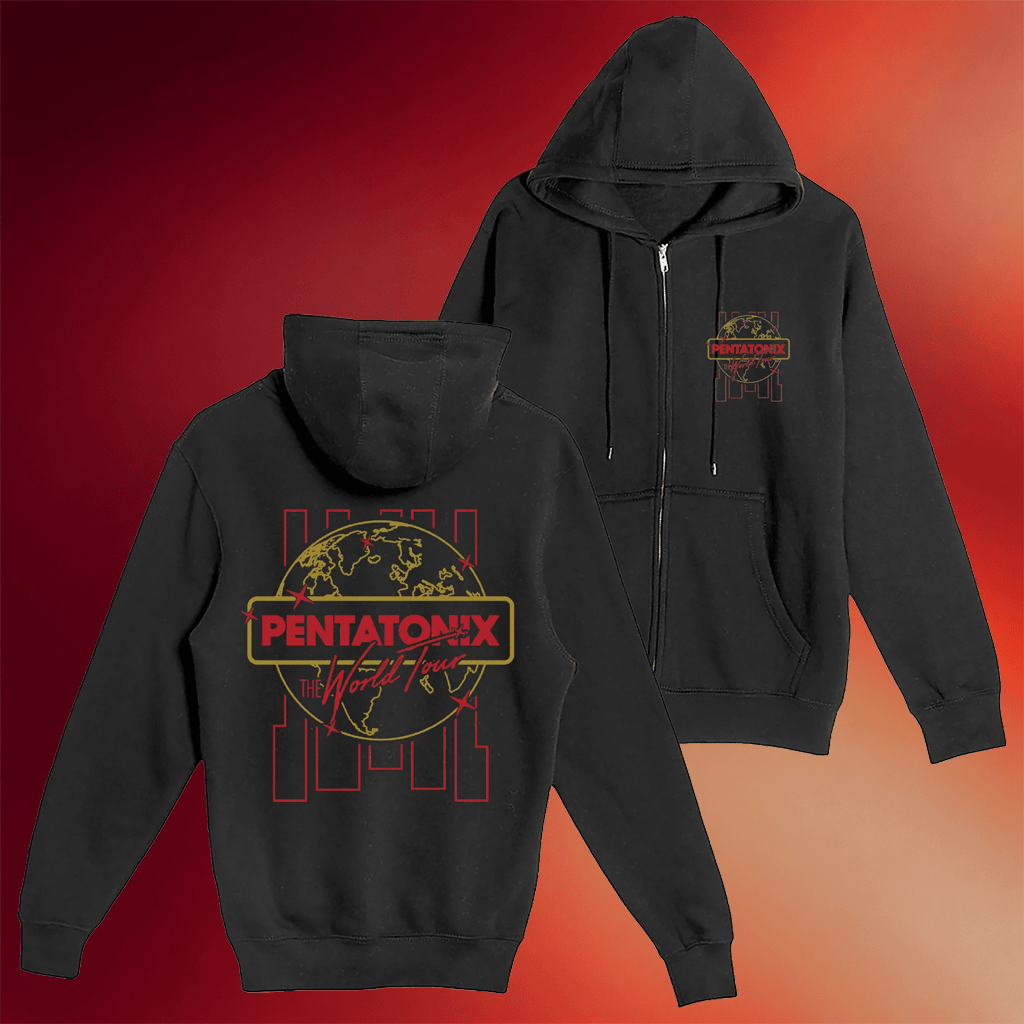 Pentatonix Merch 2026 Pentatonix The World Tour Line Art Zip Hoodie Gifts For Pop Lovers