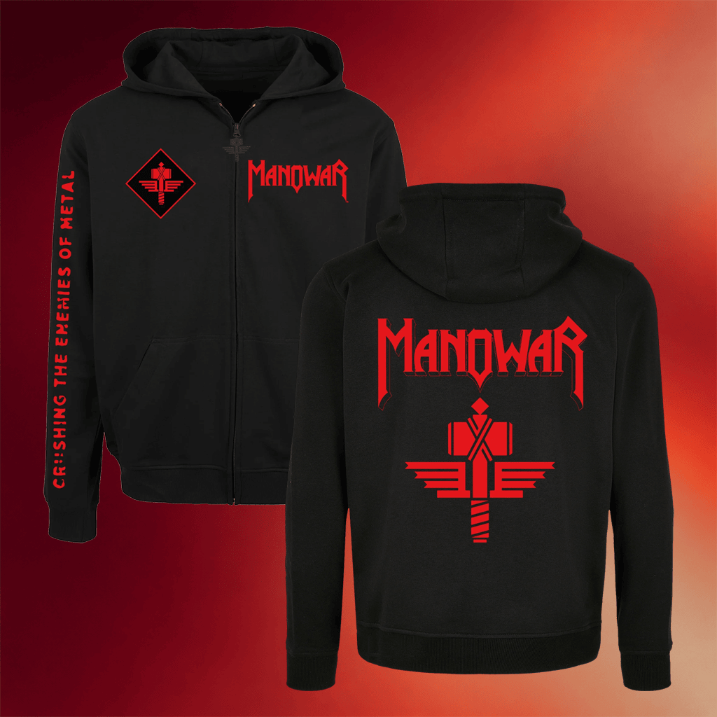 Manowar Merch 2026 Manowar Sign Of The Hammer Zip Hoodie Gifts For Music Lovers