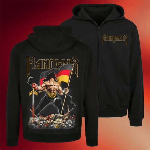 Manowar Merch Warriors Of The World Germany Zip Hoodie Manowar Band Merch Gifts For Fans