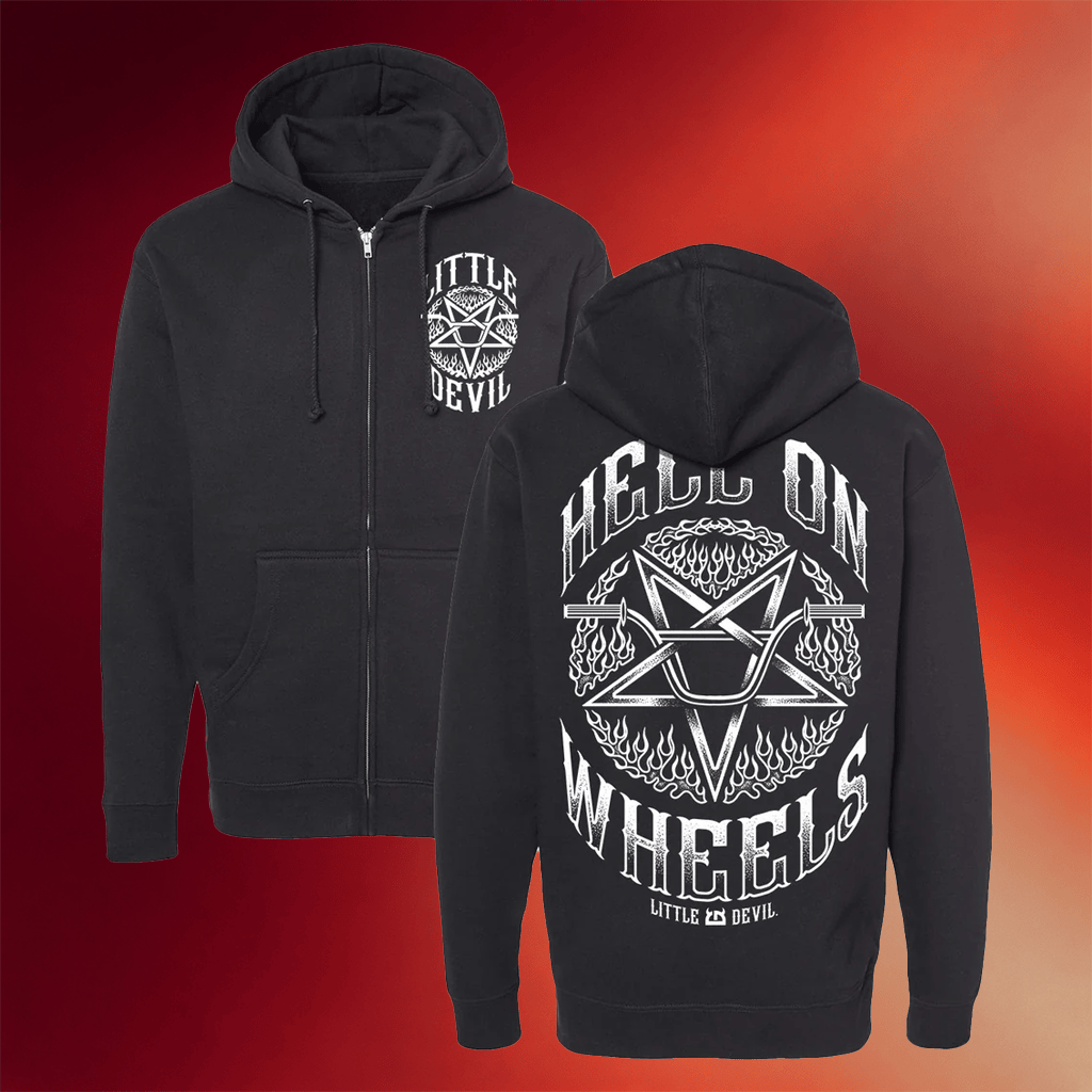 Little Devil Brand Merch Hell On Wheels Zipper Hoodie Birthday Present For Him