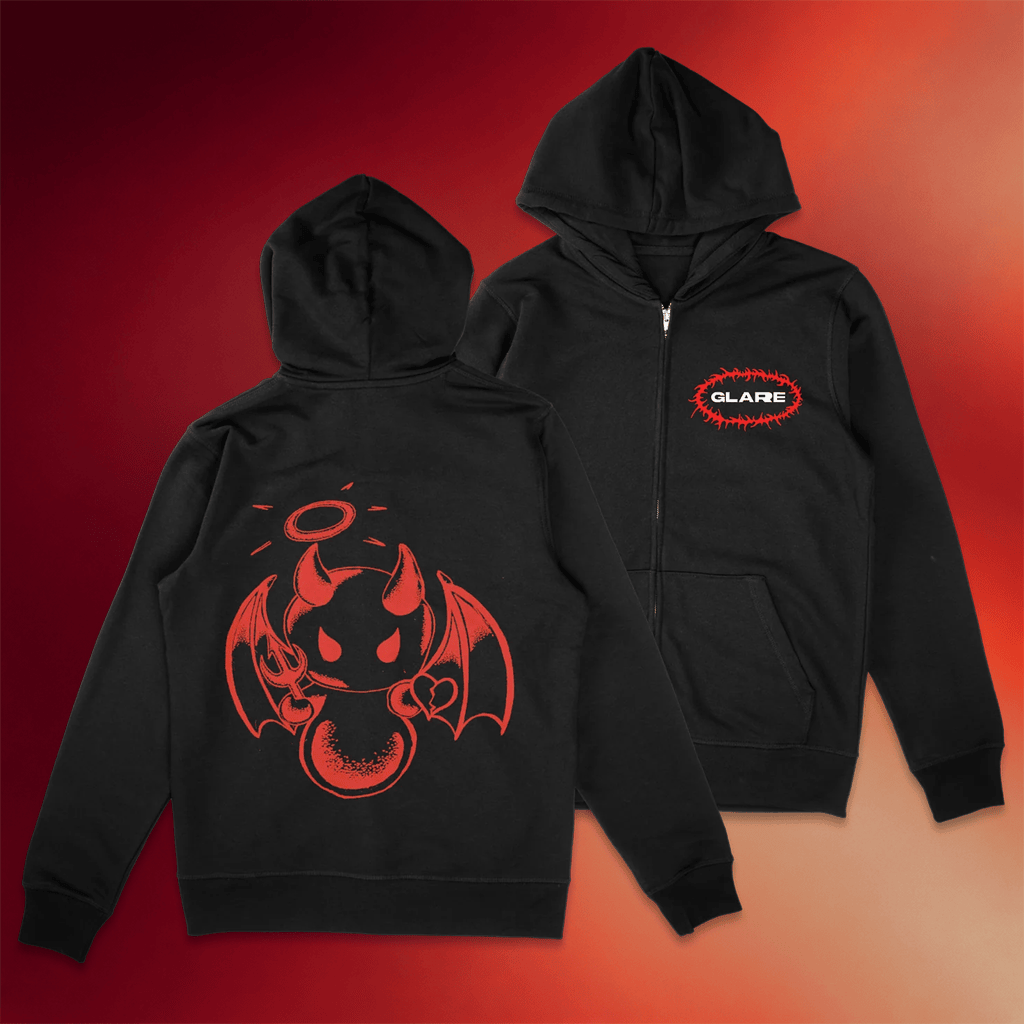 Glare Merch 2026 Devil Zip Hoodie Black Birthday Gift Ideas For Brothers