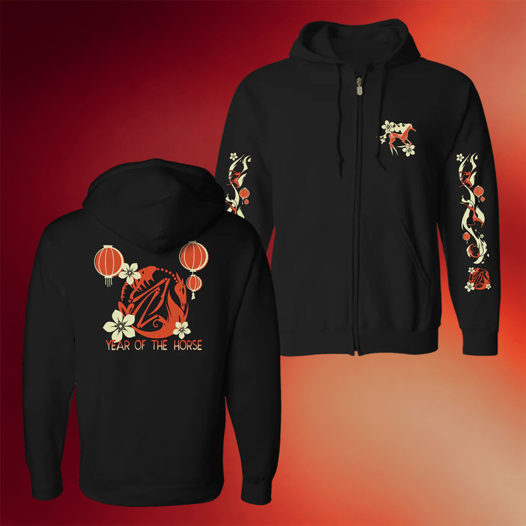 Shark Robot Merch 2026 Spindlehorse Year Of The Horse Zip Hoodie Gifts For Friends