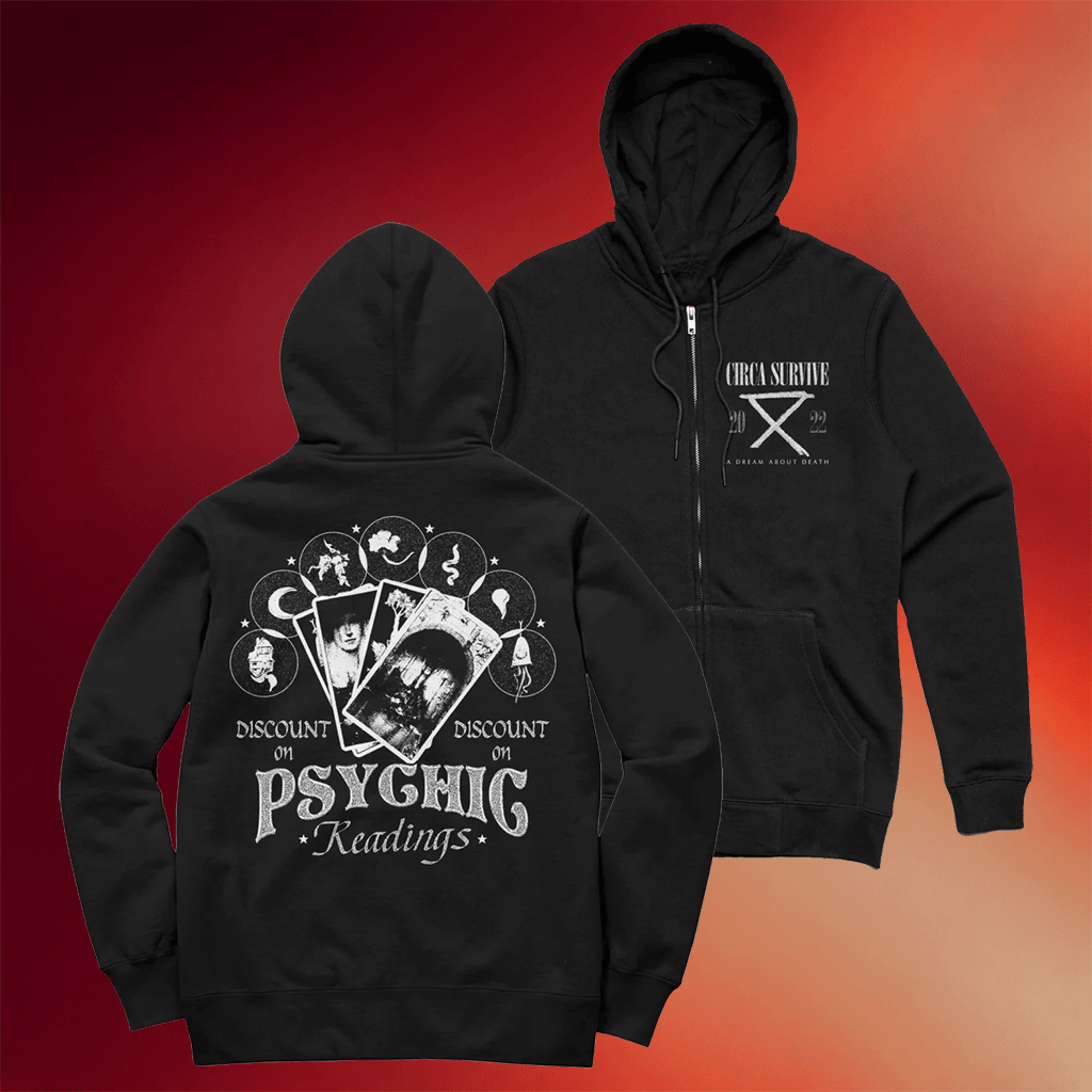Circa Survive Merch Psychic Readings Zip Hoodie Unique Gifts For Rock Music Lovers