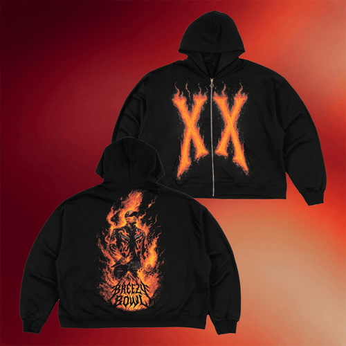 Chris Brown Merch 2026 Breezy Bowl Flame Zip Hoodie Best Gifts For Music Lovers