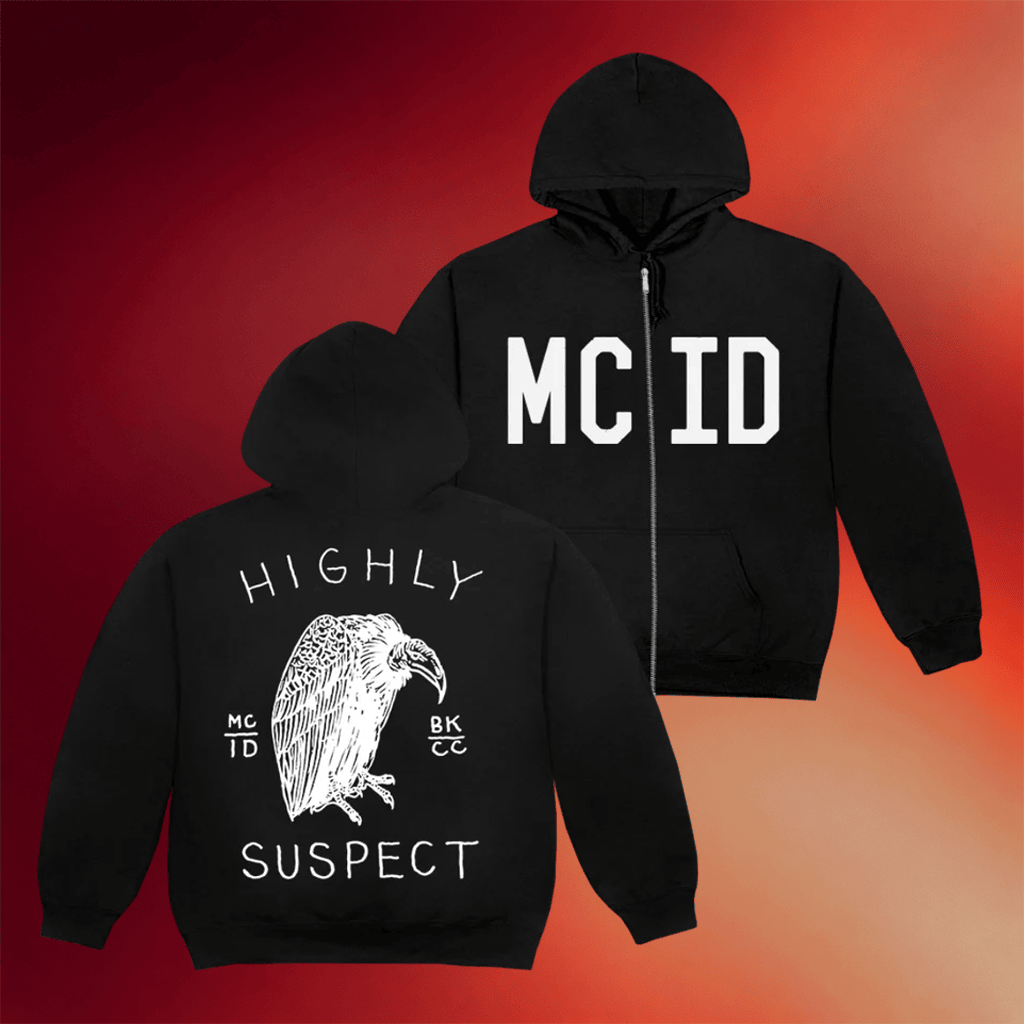 Highly Suspect Merch 2026 MCID Vulture Black Zip Hoodie Presents For Rock Music Lovers