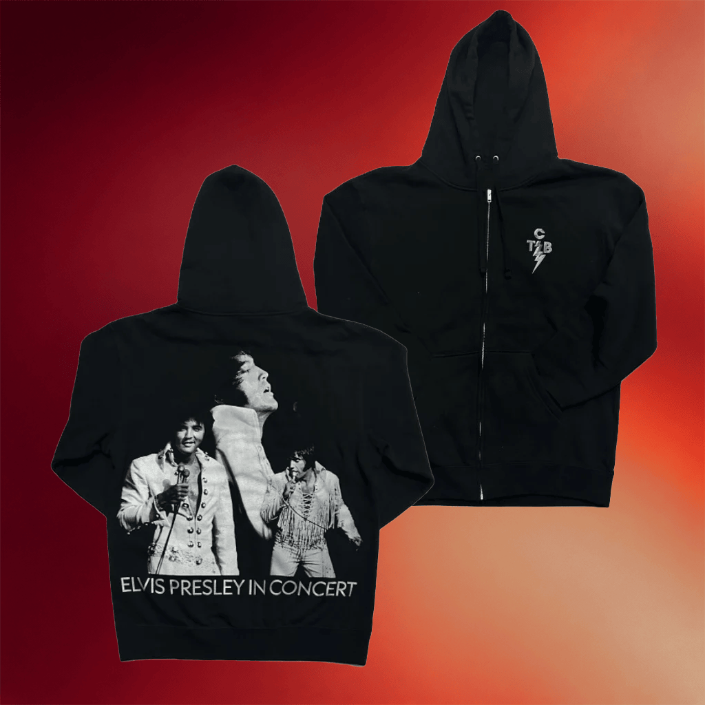 Graceland Merch Elvis Presley In Concert Zip Hoodie Cool Gifts For Music Lovers