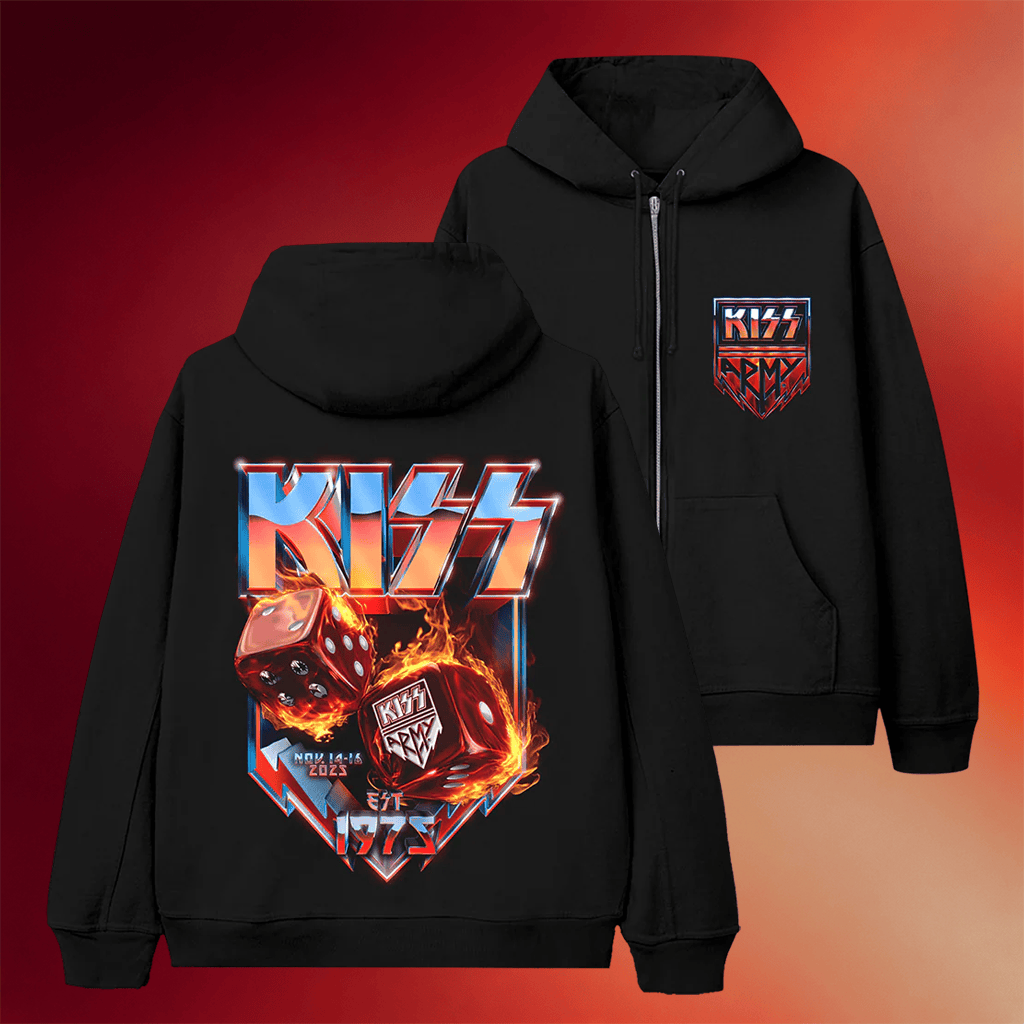 Kiss Merch Kiss Army Landlocked In Vegas Zip Hoodie Birthday Gifts For Rock Band Fans