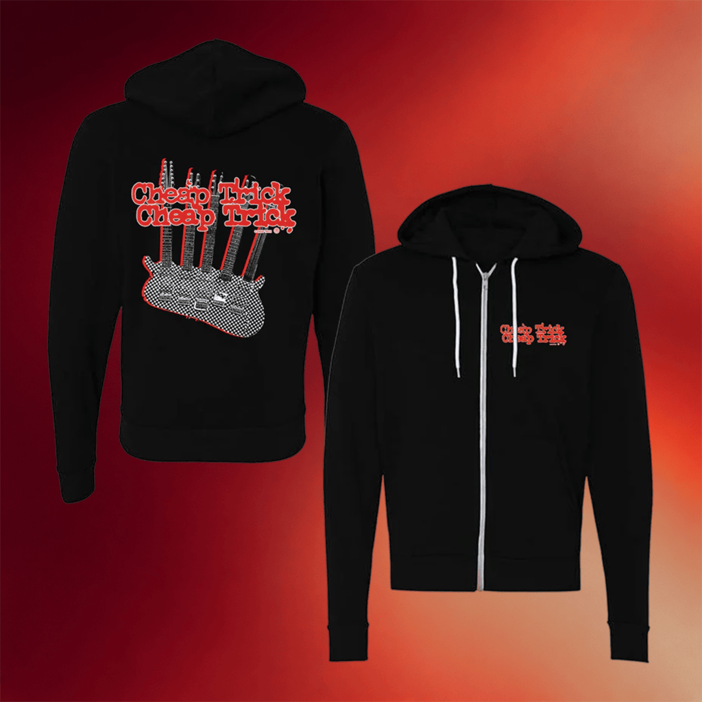 Cheap Trick Merch 5 Neck Guitar Zip Hoodie Best Gifts For Rock Band Fans