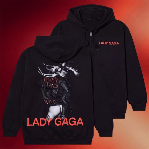 Lady Gaga Merch Lady Gaga Born This Way Zip Hoodie Presents For Music Lovers