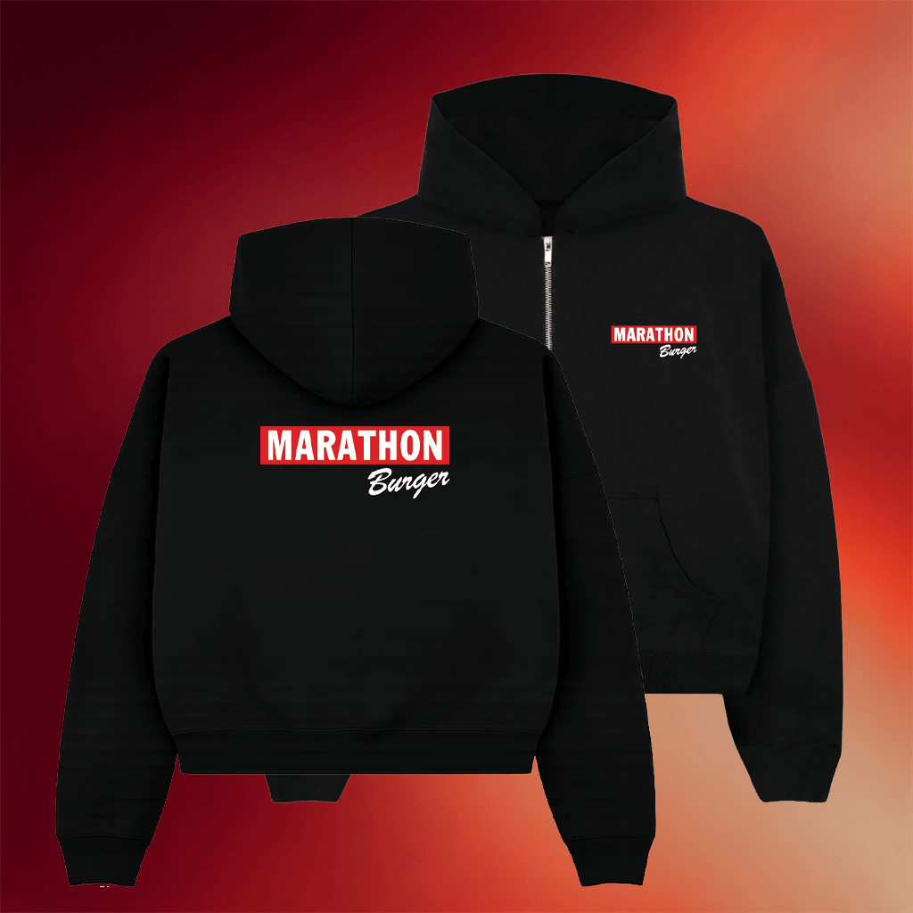 The Marathon Clothing Shop Merch 2026 Marathon Burger Zip-Up Hoodie Awesome Father_s Day Gifts