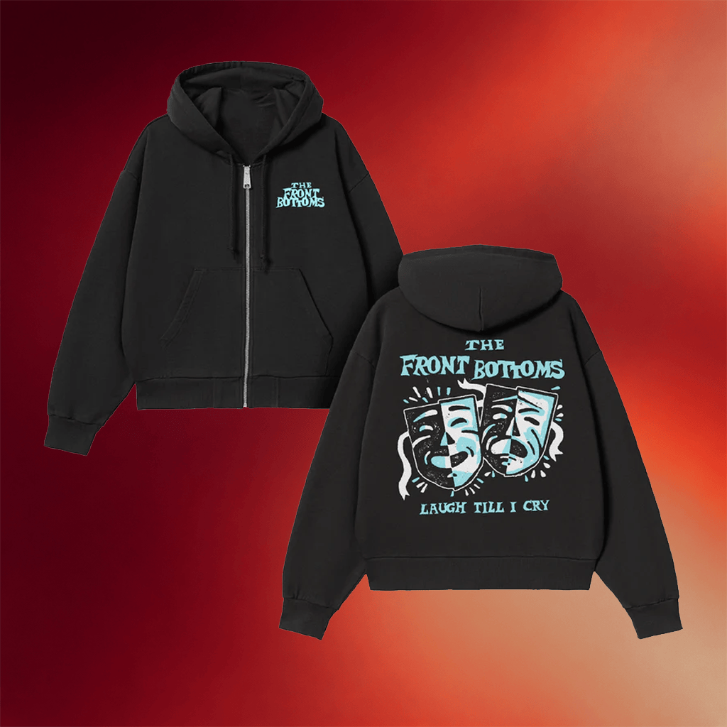 The Front Bottoms Merch Masks Black Zip Up Hoodie Best Gifts For Rock Lovers