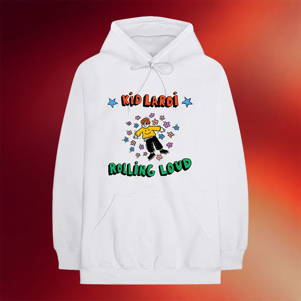 Kid LAROI Merch Kid LAROI X Rolling Loud Stream White Hoodie Present For Friends
