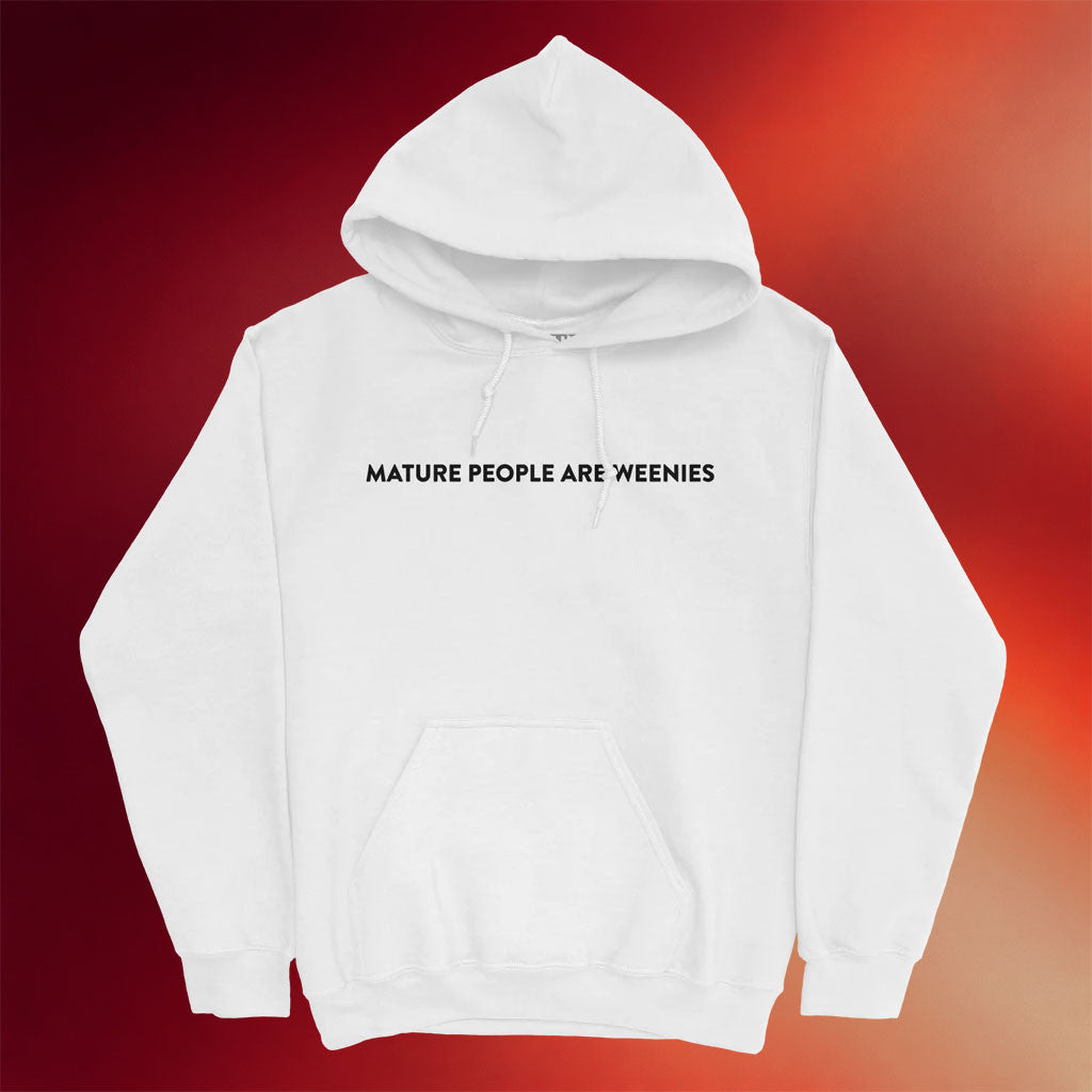 Baylen Levine Merch Mature People are Weenies White Hoodie Birthday Gift For Him