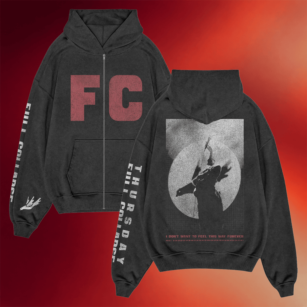 Thursday Merch 2026 FC Zip Hoodie Thursday Band Merch Presents For Music Lovers