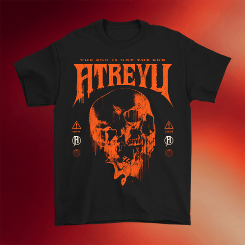 Allotment Merch 2026 Melting Skull T-Shirt The End Is Not The End Atreyu Shirt Dad Gifts