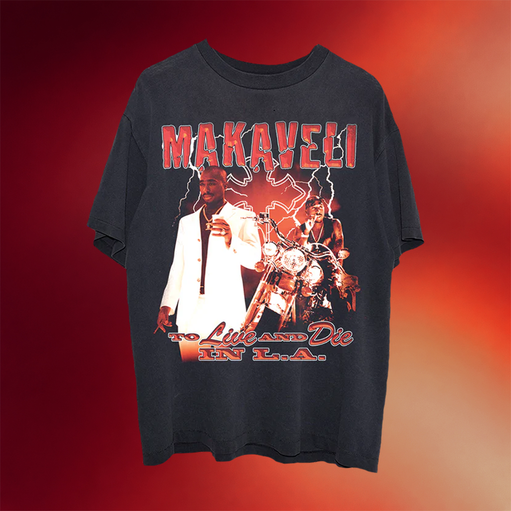 2Pac Merch 2026 To Live And Die In LA T-Shirt Makaveli Shirt Hip Hop Lover Gifts